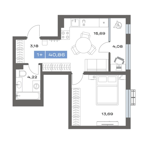 Купить однокомнатную квартиру в новостройках в Тобольске. Вариант № 92901, 0, площадь -  квм, цена 5300000 рублей