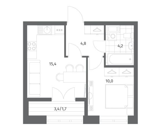 Купить двухкомнатную квартиру в ЖК NEWПИТЕР в Ленинградской области. Вариант № 5258688, 0, площадь -  квм, цена 6356000 рублей
