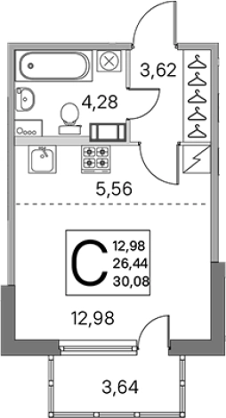 Купить Студию в новостройках в ЖК ЮгТаун. Олимпийские кварталы в Санкт-Петербурге. Вариант № 7832341, 0, площадь -  квм, цена 5877612 рублей
