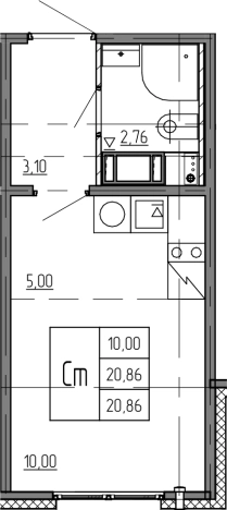 Купить Студию на улице Пахомовская в Санкт-Петербурге. Вариант № 7606153, 0, площадь -  квм, цена 4673511 рублей