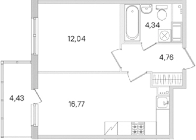 Купить двухкомнатную квартиру у метро Проспект Большевиков в Ленинградской области. Вариант № 8488695, 0, площадь -  квм, цена 6789681 рублей