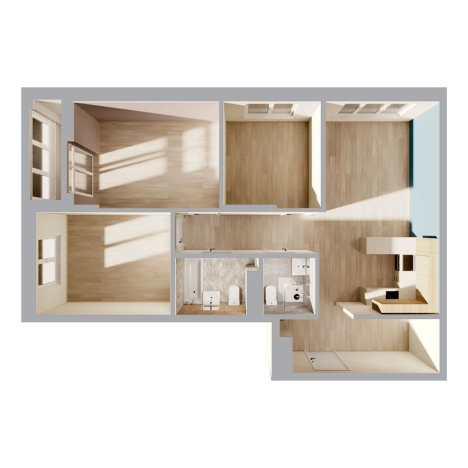 Купить трехкомнатную квартиру в ЖК "7Я" в Владивостоке. Вариант № 9769258, 2, площадь -  квм, цена 18820100 рублей