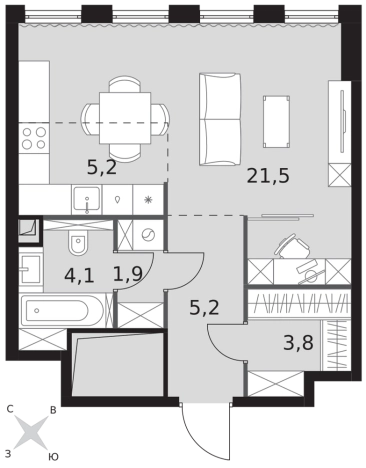Купить однокомнатную квартиру в ЖК Sydney City в Москве. Вариант № 9504193, 0, площадь -  квм, цена 36512520 рублей