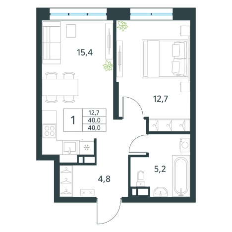 Купить однокомнатную квартиру в ЖК мкр. Хороший в Чите. Вариант № 138027, 0, площадь -  квм, цена 6426000 рублей