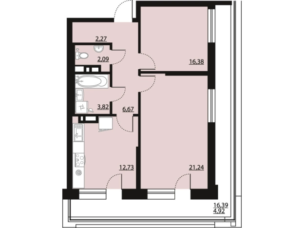 Купить двухкомнатную квартиру на улице Московский проспект в Воронеже. Вариант № 107116, 0, площадь -  квм, цена 10541642 рублей