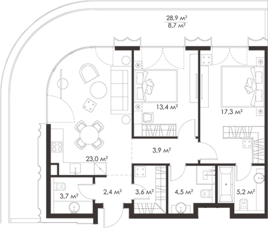 Купить квартиру в районе Раменки в Москве. Вариант № 109911, 0, площадь -  квм, цена 81653289 рублей