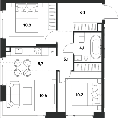 Купить трехкомнатную квартиру у метро Спартак в Москве. Вариант № 121325, 0, площадь -  квм, цена 21353200 рублей