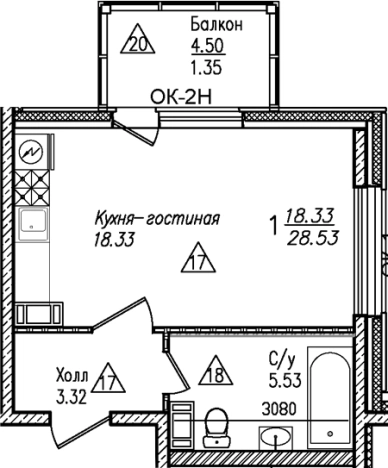 Купить Студию в новостройках в ЖК Уют в Санкт-Петербурге. Вариант № 8062884, 0, площадь - квм, цена 7786126 рублей