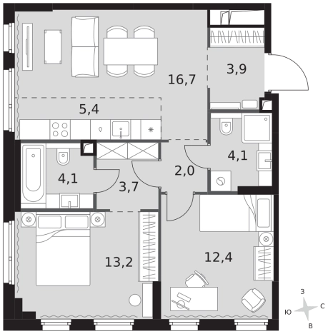 Купить трехкомнатную квартиру у метро Хорошево в Москве. Вариант № 9507161, 0, площадь -  квм, цена 56480650 рублей