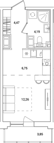 Купить Студию в ЖК OKLA в Санкт-Петербурге. Вариант № 8163068, 0, площадь -  квм, цена 7262277 рублей