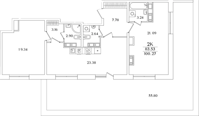Купить трехкомнатную квартиру в районе Калининский в Санкт-Петербурге. Вариант № 6242519, 0, площадь -  квм, цена 31893164 рублей