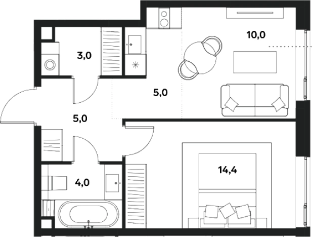 Купить двухкомнатную квартиру у метро Спартак в Москве. Вариант № 121327, 0, площадь -  квм, цена 18505800 рублей