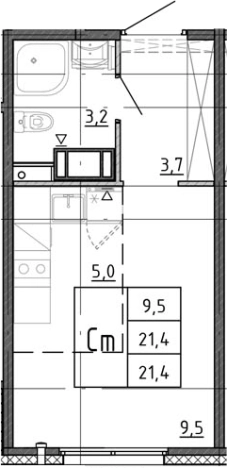 Купить Студию в ЖК Ручьи 2 в Санкт-Петербурге. Вариант № 7604233, 0, площадь - квм, цена 4381949 рублей