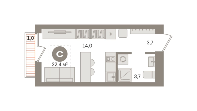Купить Студию в новостройках в Видном. Вариант № 8529549, 0, площадь -  квм, цена 5150000 рублей
