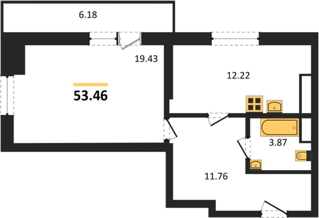 Купить однокомнатную квартиру в новостройках в Новосибирске. Вариант № 9878552, 0, площадь -  квм, цена 5200000 рублей