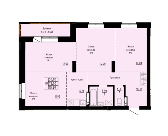 Купить квартиру в ЖК Титул в Барнауле. Вариант № 2521579, 0, площадь -  квм, цена 11054400 рублей