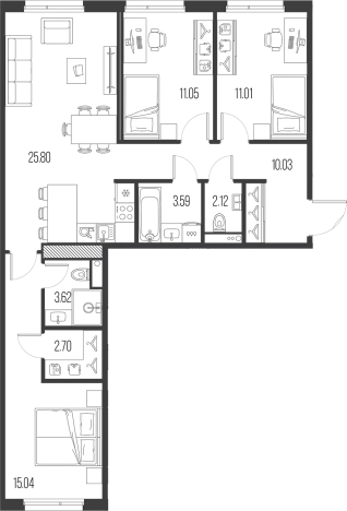 Купить многокомнатную квартиру в ЖК Legenda Васильевского в Санкт-Петербурге. Вариант № 4837822, 0, площадь -  квм, цена 30149755 рублей