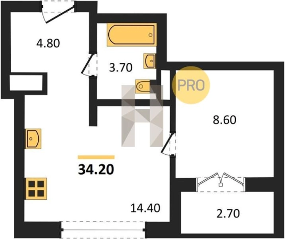 Купить Студию в Микрорайоне 2-й, Северо-Западный жилой район в Ижевске. Вариант № 73094, 0, площадь -  квм, цена 3594985 рублей