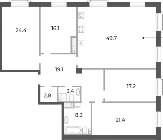 Купить многокомнатную квартиру в новостройках на улице Петровский проспект в Санкт-Петербурге. Вариант № 5254620, 0, площадь -  квм, цена 87948480 рублей
