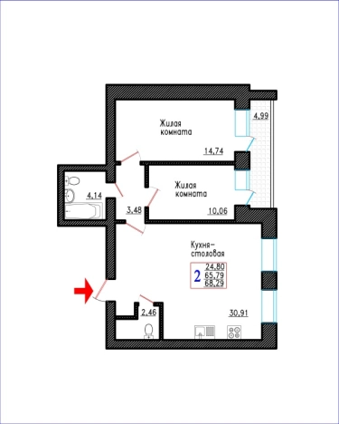 Купить двухкомнатную квартиру в ЖК Славяноград в Воронежской области. Вариант № 85946, 0, площадь -  квм, цена 6100600 рублей