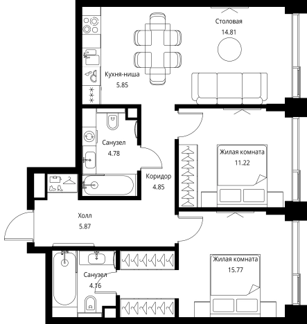 Купить двухкомнатную квартиру у метро Мякинино в Москве. Вариант № 141857, 0, площадь -  квм, цена 27756961 рублей
