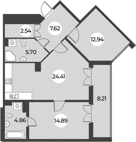 Купить трехкомнатную квартиру в новостройках на улице Ленинский проспект в Санкт-Петербурге. Вариант № 7254353, 0, площадь -  квм, цена 18074000 рублей