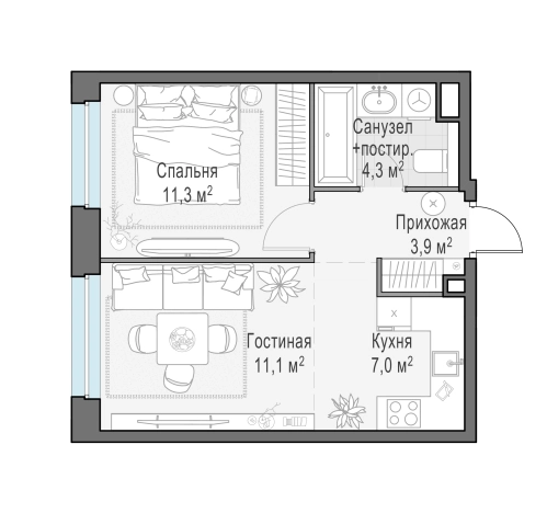 Купить двухкомнатную квартиру в ЖК Белый Grad в Мытищах. Вариант № 167912, 0, площадь -  квм, цена 8140000 рублей