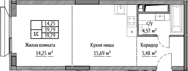 Купить Студию у метро Фонвизинская в Москве. Вариант № 185137, 0, площадь -  квм, цена 19056000 рублей