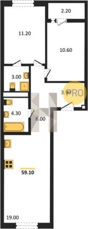 Купить двухкомнатную квартиру в ЖК Покровский в Ижевске. Вариант № 68592, 0, площадь -  квм, цена 4378640 рублей