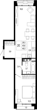 Купить двухкомнатную квартиру в новостройках у метро Бульвар Адмирала Ушакова в Московской области. Вариант № 120202, 0, площадь -  квм, цена 9696621 рублей