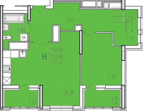 Купить многокомнатную квартиру на улице Студёный Кордон в Пензе. Вариант № 67724, 0, площадь -  квм, цена 18806169 рублей