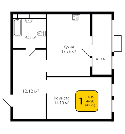 Купить однокомнатную квартиру в ЖК Z-town в Воронеже. Вариант № 133680, 0, площадь -  квм, цена 7685904 рублей
