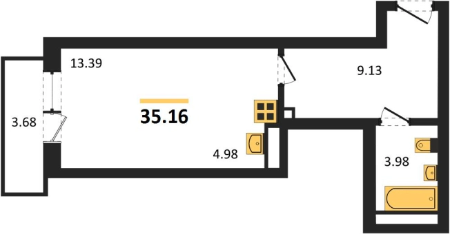 Купить Студию в ЖК Расцветай на Зорге в Новосибирске. Вариант № 9879427, 0, площадь -  квм, цена 3800000 рублей