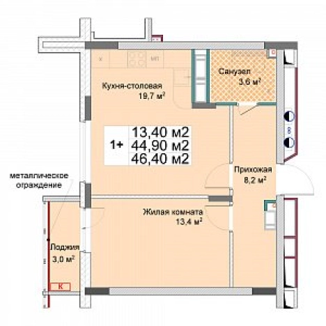 Купить однокомнатную квартиру у метро Чкаловская в Нижнем Новгороде. Вариант № 149529, 0, площадь -  квм, цена 7946483 рублей