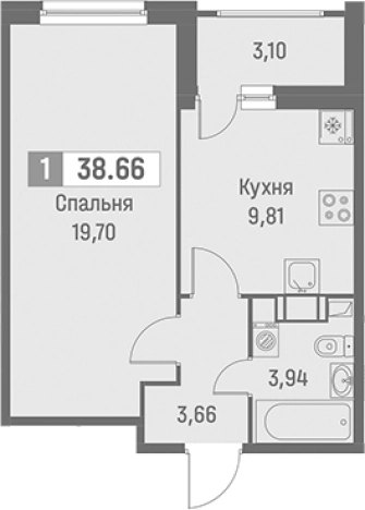 Купить однокомнатную квартиру на улице Цветной проезд в Ленинградской области. Вариант № 9099725, 0, площадь -  квм, цена 8082298 рублей