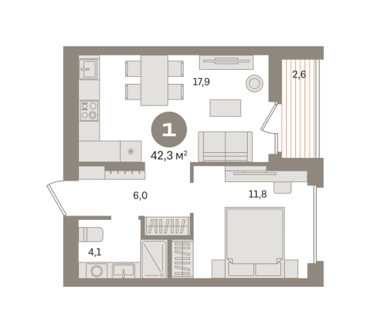 Купить однокомнатную квартиру в новостройках в Видном. Вариант № 8615537, 0, площадь - квм, цена 7580000 рублей