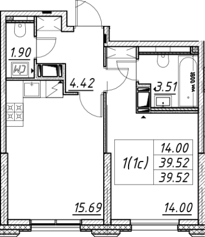 Купить двухкомнатную квартиру в новостройках у метро Елизаровская в Санкт-Петербурге. Вариант № 7849946, 0, площадь -  квм, цена 11666224 рублей