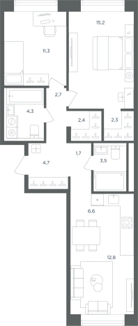 Купить трехкомнатную квартиру в Микрорайоне Равновесие, село Перхушково в Московской области. Вариант № 160888, 0, площадь - квм, цена 14207659 рублей