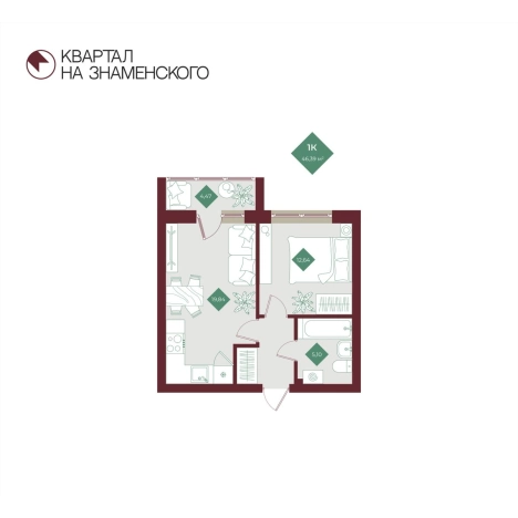 Купить однокомнатную квартиру в новостройках в Тобольске. Вариант № 163191, 0, площадь -  квм, цена 5930000 рублей