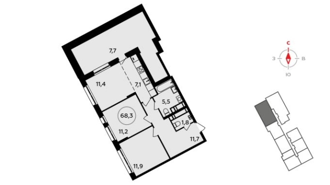 Купить квартиру в Москве. Вариант № 346352, 0, площадь -  квм, цена 26902687 рублей