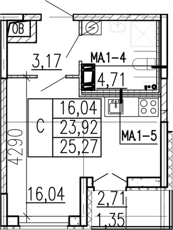 Купить квартиру в ЖК Высота в Ленинградской области. Вариант № 9095386, 0, площадь -  квм, цена 3835500 рублей