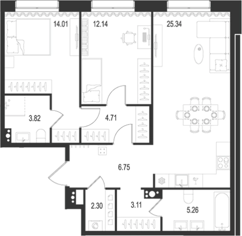 Купить квартиру в новостройках в ЖК Остров первых в Санкт-Петербурге. Вариант № 7260429, 0, площадь -  квм, цена 68728000 рублей
