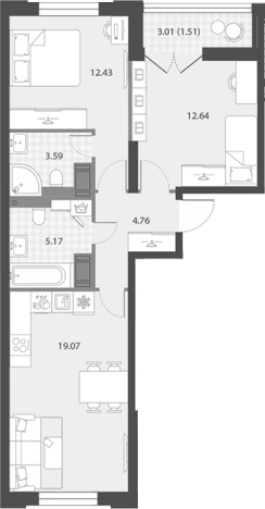 Купить трехкомнатную квартиру в новостройках у метро Елизаровская в Санкт-Петербурге. Вариант № 7851111, 0, площадь -  квм, цена 19136761 рублей