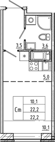 Купить Студию в новостройках на улице Партизанская в Санкт-Петербурге. Вариант № 6243362, 0, площадь -  квм, цена 7884196 рублей