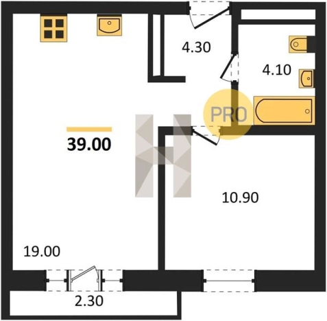 Купить однокомнатную квартиру в новостройках в Удмуртской Республике. Вариант № 68773, 0, площадь - квм, цена 2896880 рублей