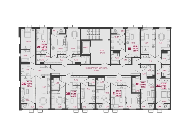 Купить двухкомнатную квартиру в ЖК Жилой комплекс "Дебют" в Пензенской области. Вариант № 7658597, 1, площадь -  квм, цена 6157260 рублей