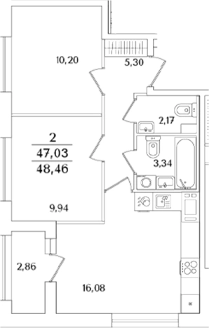 Купить двухкомнатную квартиру в районе Калининский в Санкт-Петербурге. Вариант № 6233411, 0, площадь -  квм, цена 17212615 рублей