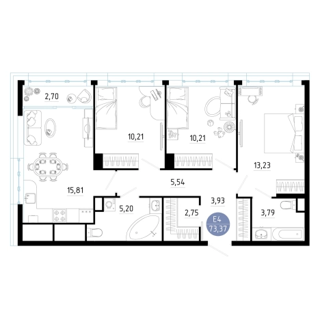 Купить трехкомнатную квартиру на улице Окский проезд в Рязани. Вариант № 150981, 0, площадь -  квм, цена 9829379 рублей