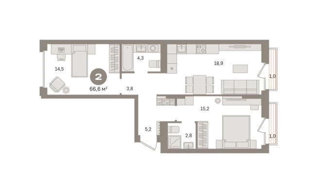 Купить двухкомнатную квартиру в ЖК Первый квартал. Вторая очередь в Московской области. Вариант № 8615684, 0, площадь -  квм, цена 11940000 рублей