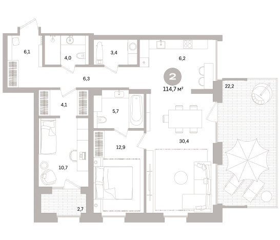 . Вариант № 7783545, 0, площадь - 89.85 квм, цена 40050000 рублей